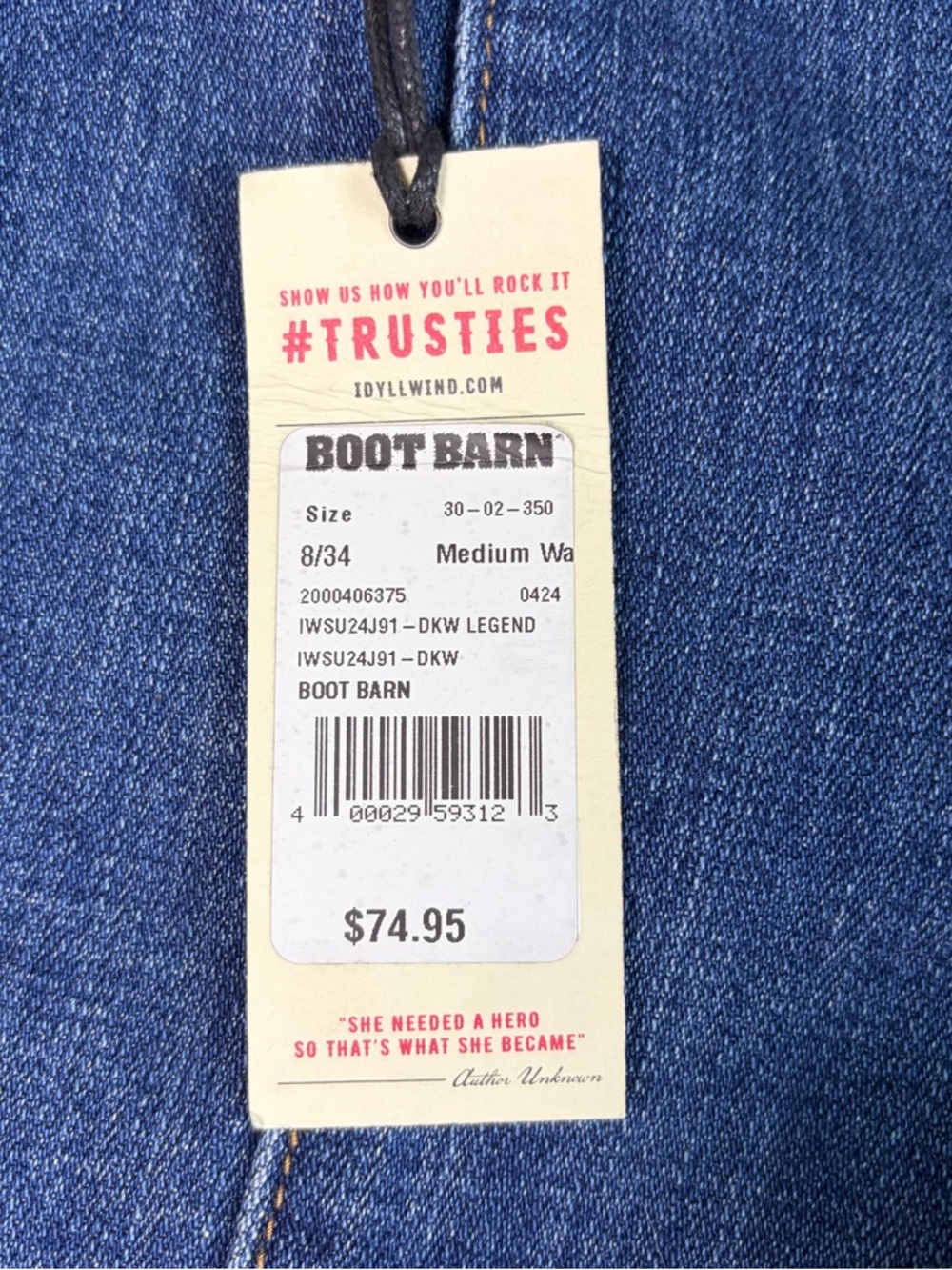 Idyllwind High Rise Bootcut Jeans Women's 8/34L Blue Stretch Denim Western Y2K - Picture 3 of 16